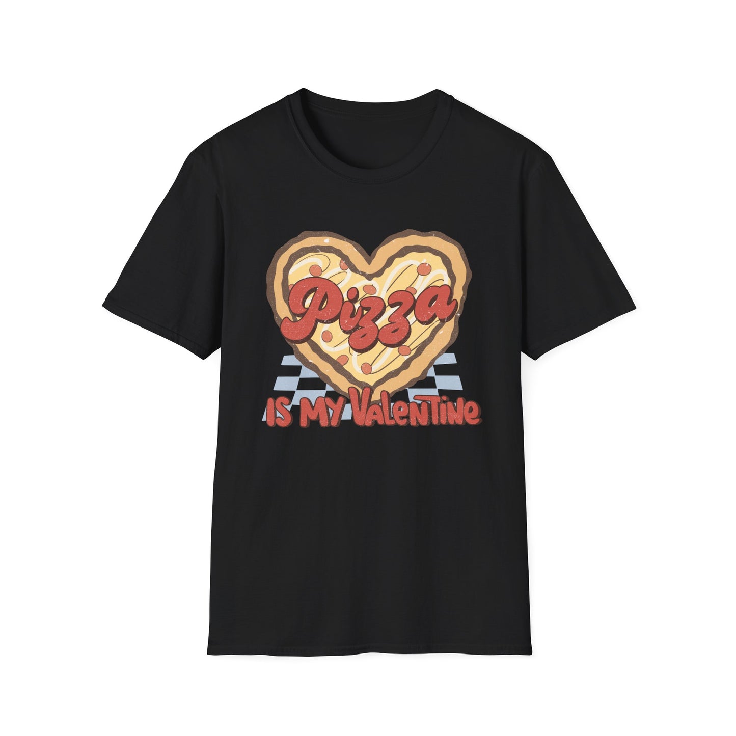 Retro Pizza Is My Valentine T-Shirt | Heart-Shaped Pizza Lover Tee | Funny Anti-Valentine Foodie Gift | Unique & Cozy
