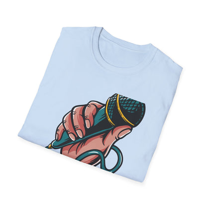 Vibrant Mic Hand T-Shirt: Iconic Design for Singers, Musicians & Music Lovers | Express Your Passion