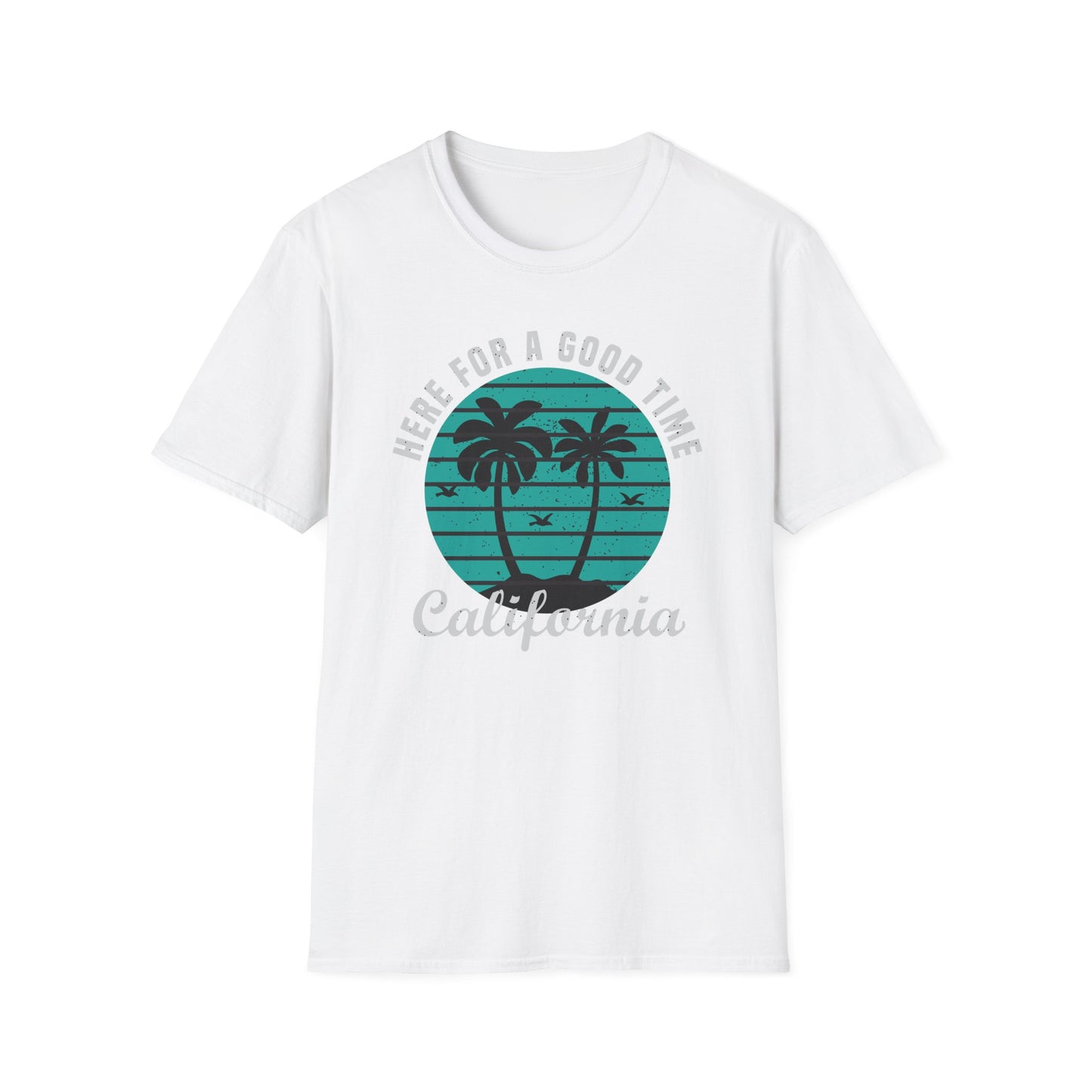 California Good Time T-Shirt | Retro Palm Tree Beach Vacation Tee | Trendy Summer Travel Shirt for Men & Women