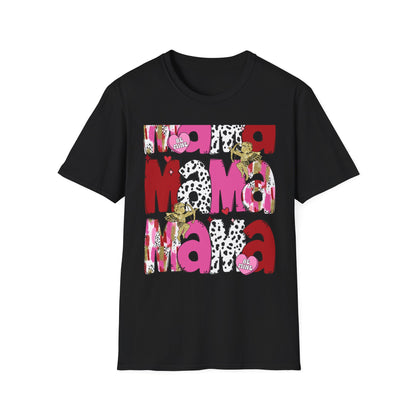 Chic Mama Valentine T-Shirt: Sparkling Cupid, Dalmatian Spots & Be Mine Hearts. Trendy Gift for Moms!