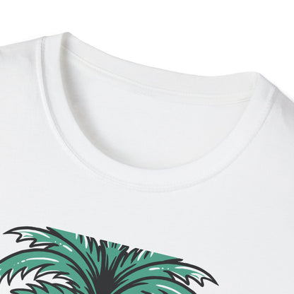 Vibrant Summer Guitar T-Shirt: Cool Palm Tree & Acoustic Beach Tee | Essential Music Lover Vacation Shirt