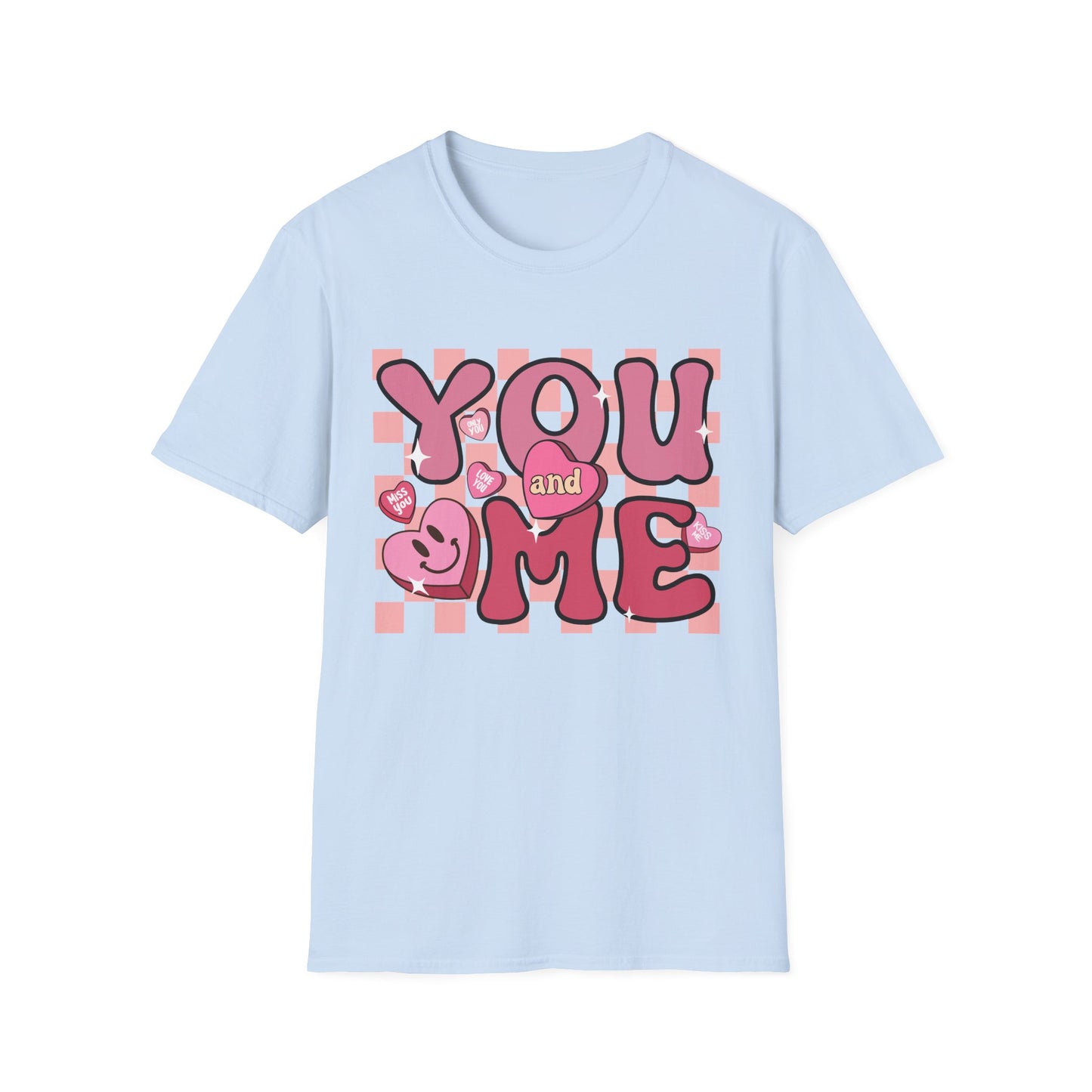 Sweet Retro YOU and ME T-Shirt - Groovy Valentine's Day Candy Heart Love Couple Tee