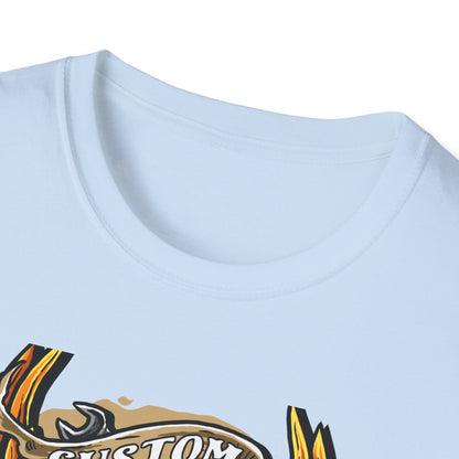 Epic Custom Culture T-Shirt | Bold Flaming Eye & Biker Wings Design | Unleash Your Rebel Spirit - Hot Rod Tee
