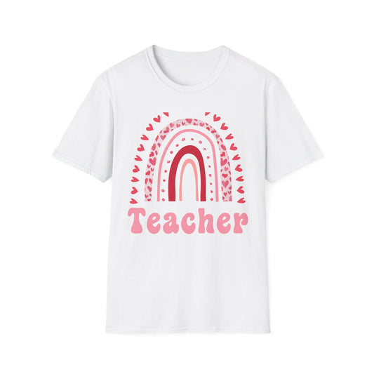 Adorable Heart Rainbow Teacher T-Shirt - Perfect Appreciation Gift for Beloved Educators - Cozy & Unique Style