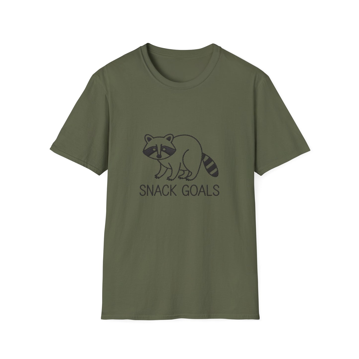 Adorable Raccoon 'Snack Goals' T-Shirt | Funny Foodie Animal Lover Tee | Ultimate Cozy Gift for Snack Enthusiasts