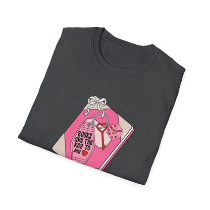 Books Are The Key To My Heart T-Shirt - Adorable Book Lover Tee for Readers & Bibliophiles
