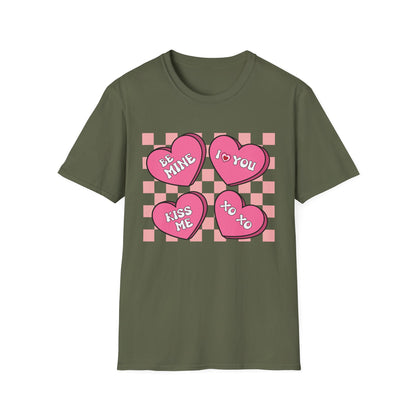 Charming Retro Valentine's Day T-Shirt | Sweet Conversation Hearts Love Tee | Adorable Be Mine Couple Gift