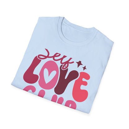 Vibrant Self Love Club T-Shirt | Groovy Retro Heart Design | Empowering Positive Vibes Tee for Women