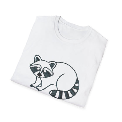 Cute Raccoon 'Snack Goals' T-Shirt | Adorable Embroidered Look Foodie Tee | Funny Animal Lover Gift