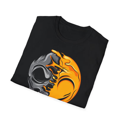 Vibrant Melting Skull & Sun T-Shirt | Psychedelic Dripping Skull Art Tee | Edgy Streetwear Graphic Tee