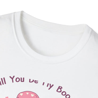 Adorable 'Will You Be My Boo' Ghost T-Shirt - Sweet Valentine's Day Proposal Tee - Cute Romantic Gift Apparel
