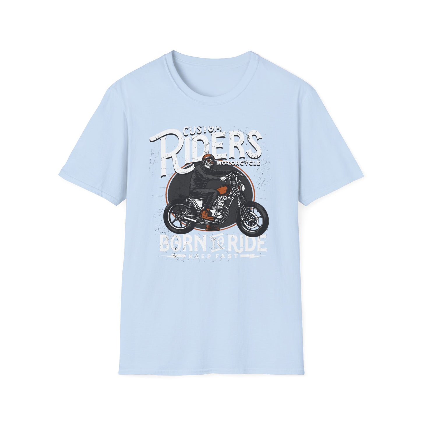 Epic Custom Riders T-Shirt - Skull Biker Motorcycle Tee - Vintage Distressed Grunge Apparel for Men & Women