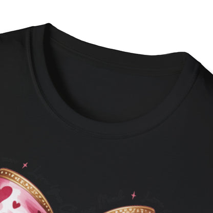 Chic Coquette Cherry Hearts Bow T-Shirt | Adorable Pink Romantic Aesthetic Tee | Sweet Valentine's Day Gift for Her