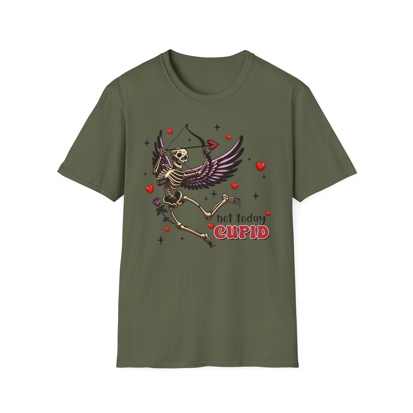 Dark Cupid Skeleton T-Shirt | Edgy Valentine's Day Love Tee | Unique Gothic Romance & Spooky Chic Gift