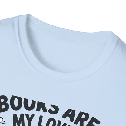 Adorable Reading Ghost T-Shirt | “Books Are My Love Language” Pink Cowboy Ghost Tee | Unique Book Lover Gift