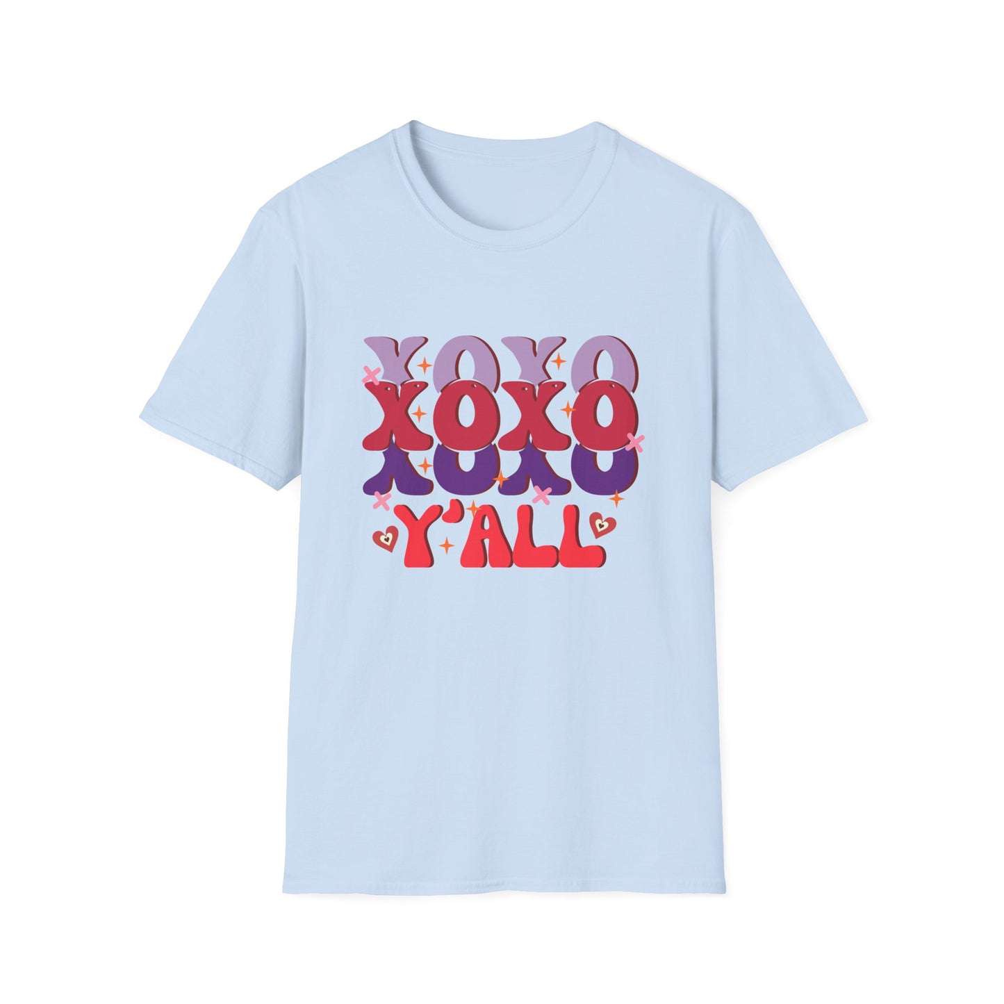 Groovy XOXO Y'all T-Shirt | Retro Valentine's Day Tee | Adorable Southern Love Graphic | Trendy Women's Gift