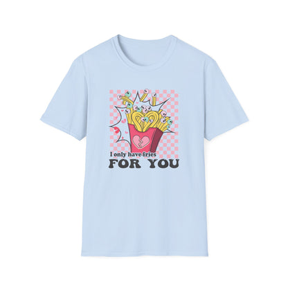 Edgy Skull Fries Broken Heart T-Shirt - Quirky Emo Love Statement Tee - Unique Alt Fashion Gift