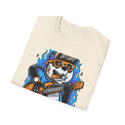Epic Punk Rock Panda Guitar T-Shirt - Cool Musician Graphic Tee for Men & Women | Vibrant Streetwear Top