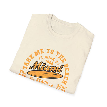Vintage Miami Beach Surf T-Shirt | Retro Florida South Coast Vibe | Essential Summer Vacation & Surf Club Tee