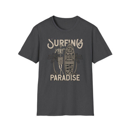 Awesome California Surfing Paradise Skeleton T-Shirt - Vintage Beach Surfer Skull Tee | Epic Summer Vibes