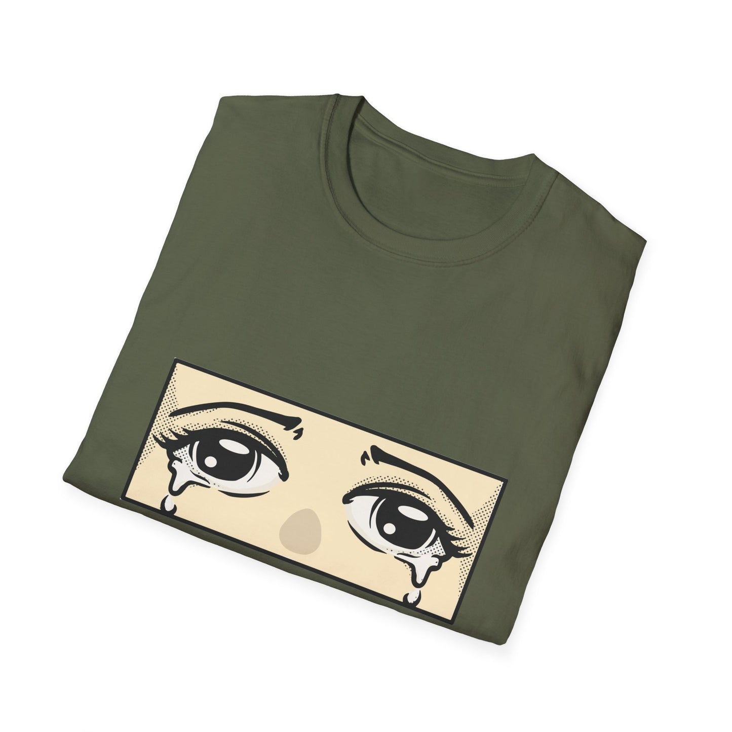 Iconic Crying Anime Eyes T-Shirt | Emotional Manga Sad Girl Aesthetic Pop Art Tee | Vintage Retro Comic Style