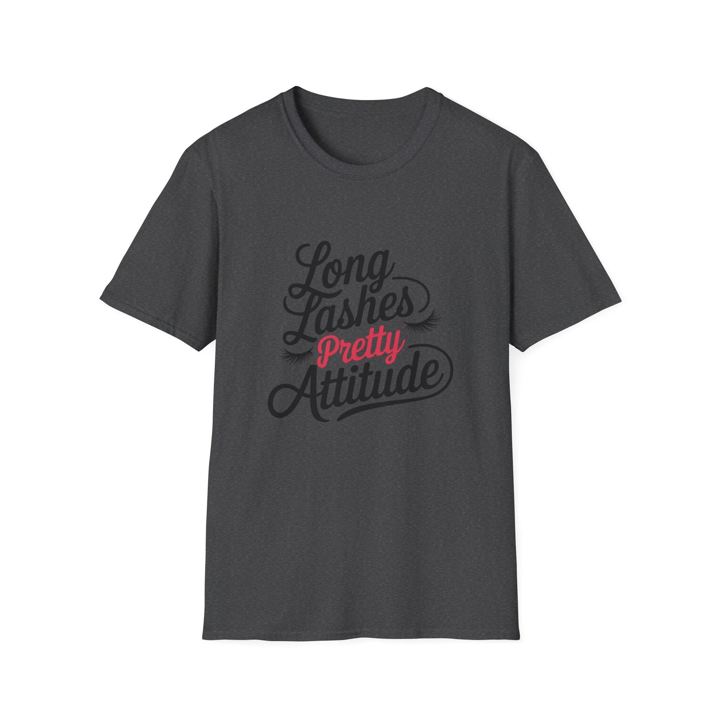 Stunning 'Pretty' Pink Script T-Shirt with Elegant Lashes | Chic Women's Glamour & Beauty Tee | Vibrant Fashion Statement