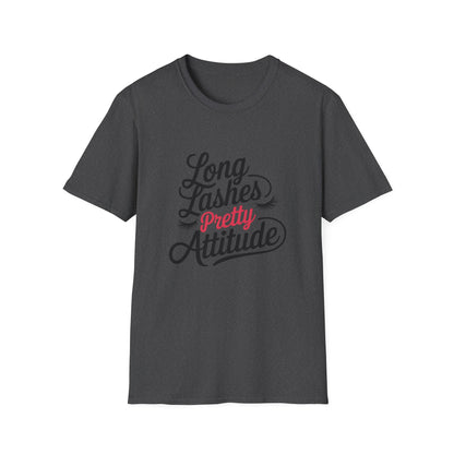 Stunning 'Pretty' Pink Script T-Shirt with Elegant Lashes | Chic Women's Glamour & Beauty Tee | Vibrant Fashion Statement