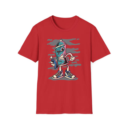 Bold Graffiti Spray Can T-Shirt - Edgy Urban Art Graphic Tee for Streetwear Fans | Unique Must-Have Design