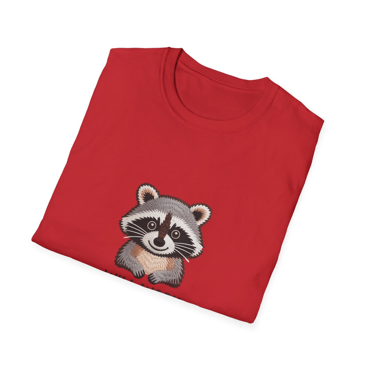 Hilarious Raccoon 'Will Work For Snacks' T-Shirt | Adorable Embroidered-Style Animal Lover Tee Gift