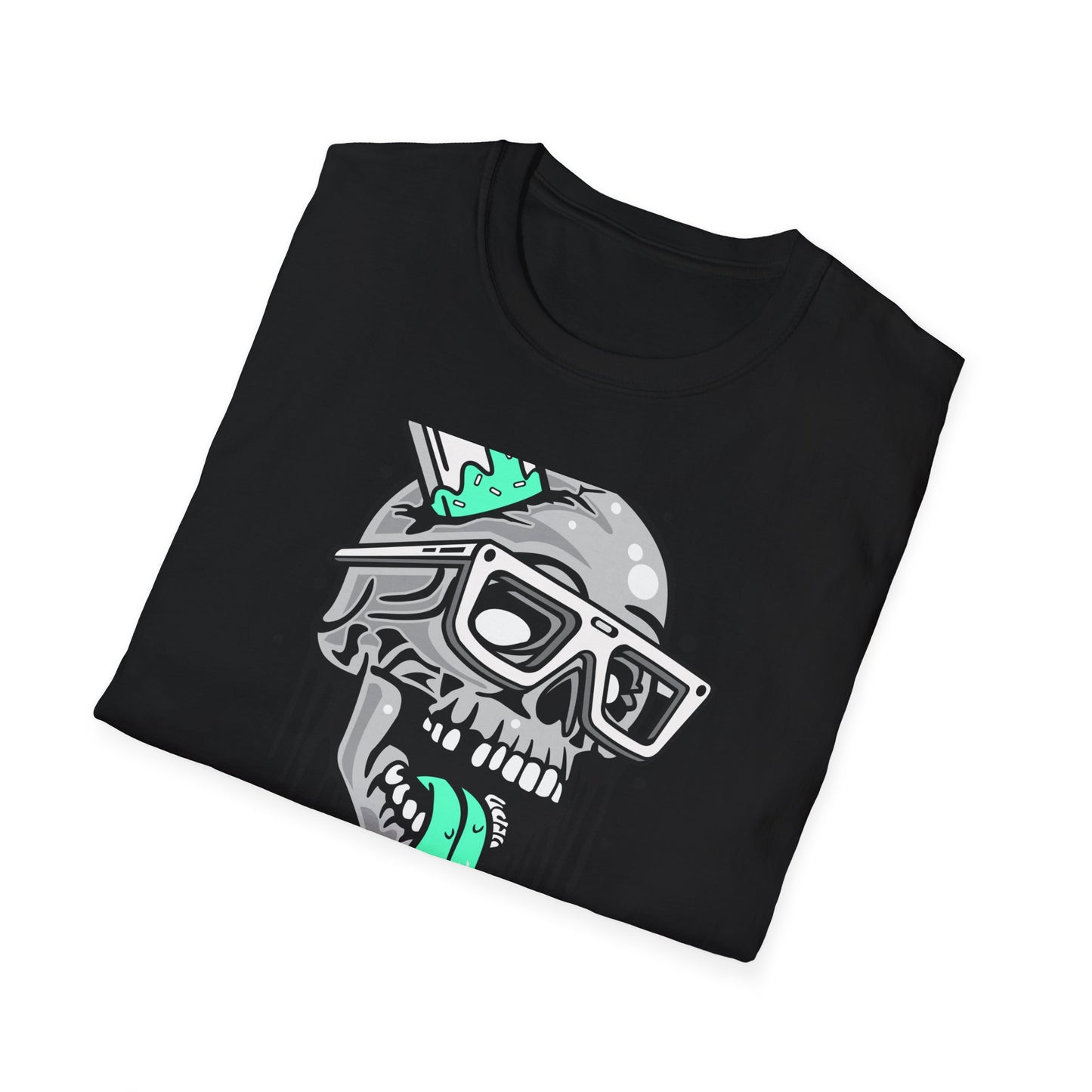 Awesome Melting Skull Popsicle T-Shirt - Cool Sunglasses & Minty Tongue Tee for Summer Vibes & Edgy Style