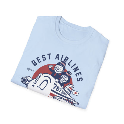 Retro Best Airlines Japan Travel T-Shirt - Awesome Vintage 787 Kyoto Pilot & Crew Graphic Tee