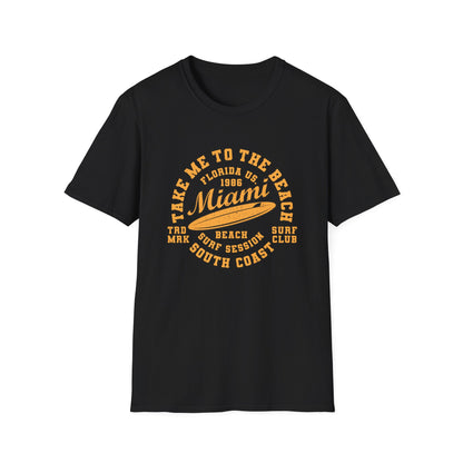 Vintage Miami Beach Surf T-Shirt | Retro Florida South Coast Vibe | Essential Summer Vacation & Surf Club Tee