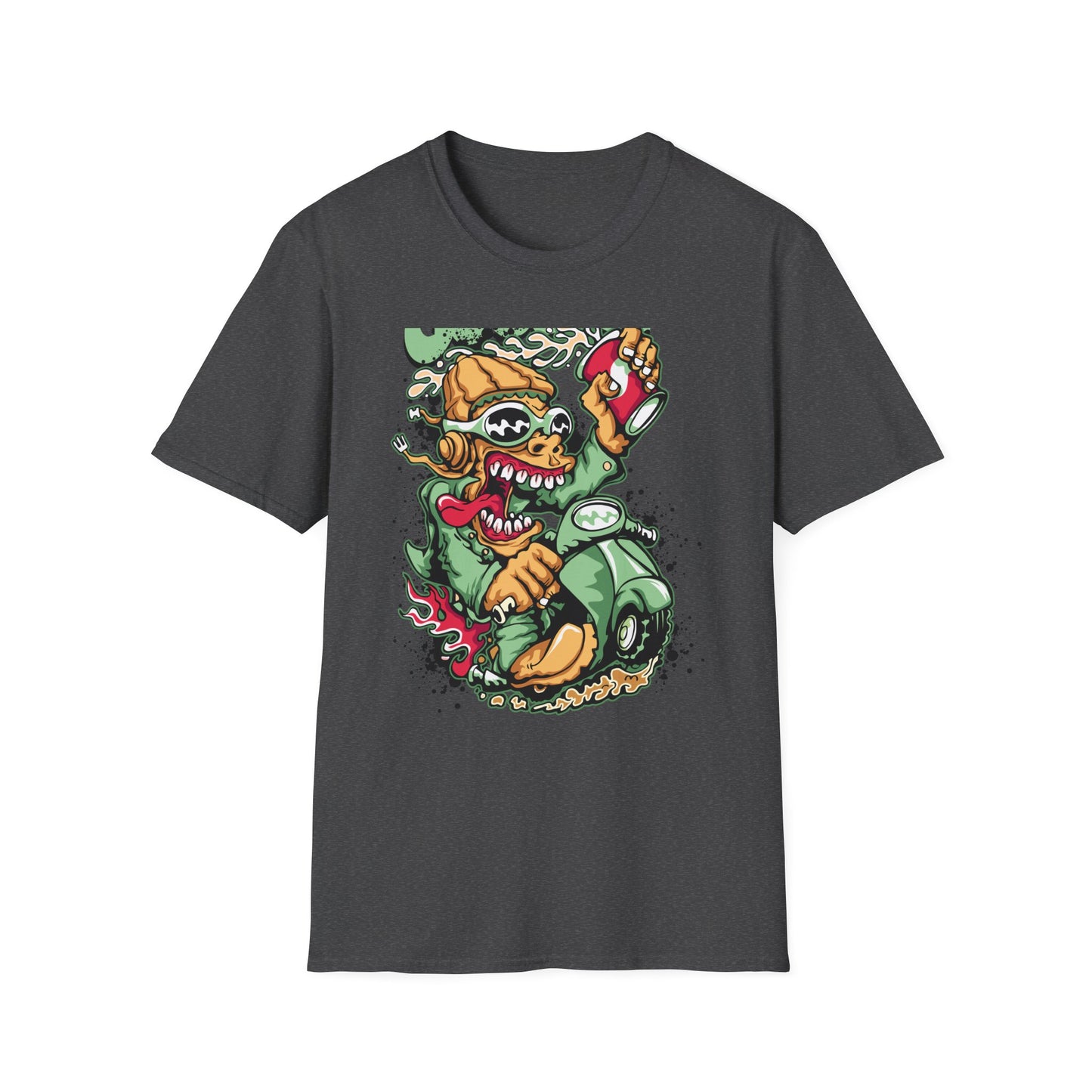 Rad Go Scoot Monster Rider T-Shirt - Unique Urban Cartoon Scooter Streetwear Tee