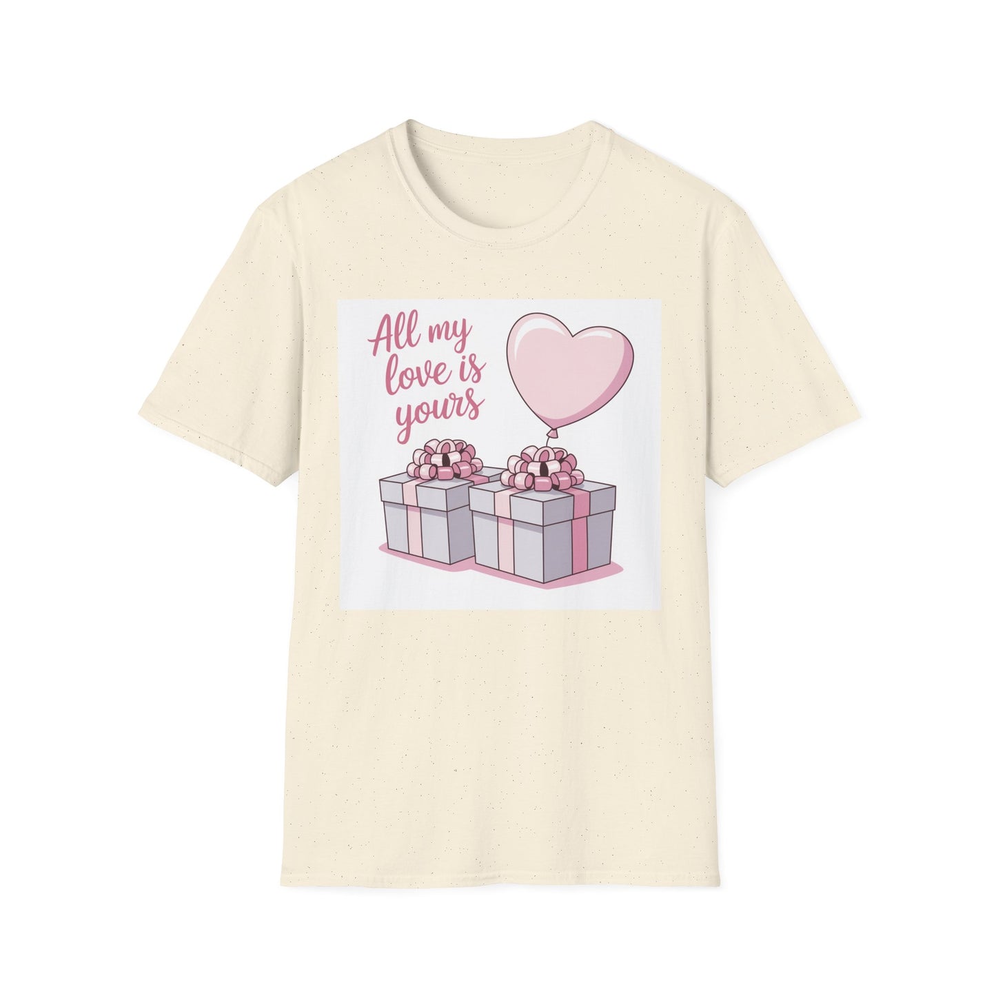 Sweet 'All My Love Is Yours' T-Shirt | Romantic Heart Balloon & Gifts Tee for Valentine's & Anniversaries