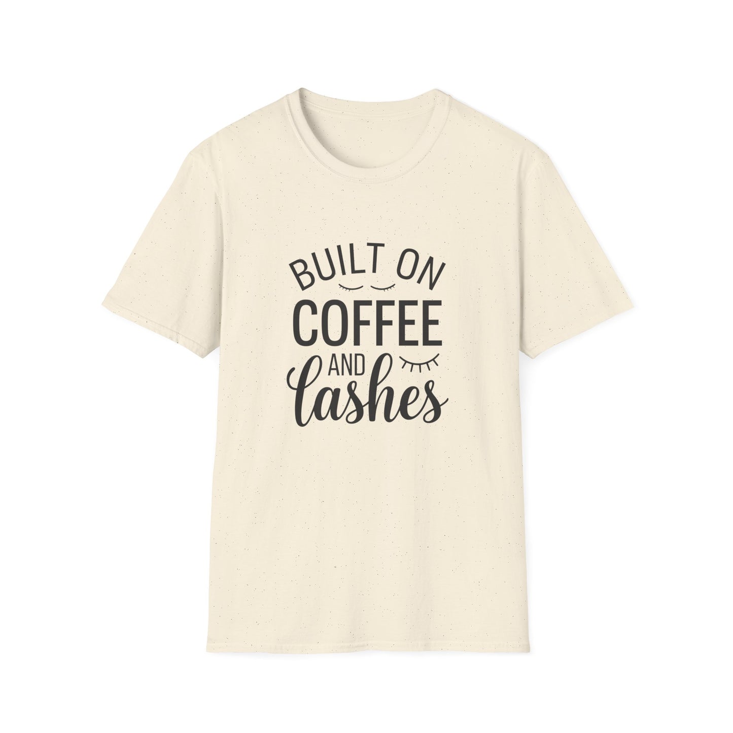 Fabulous 'Built on Coffee & Lashes' Women's T-Shirt - Chic Beauty & Caffeine Lover Tee Gift