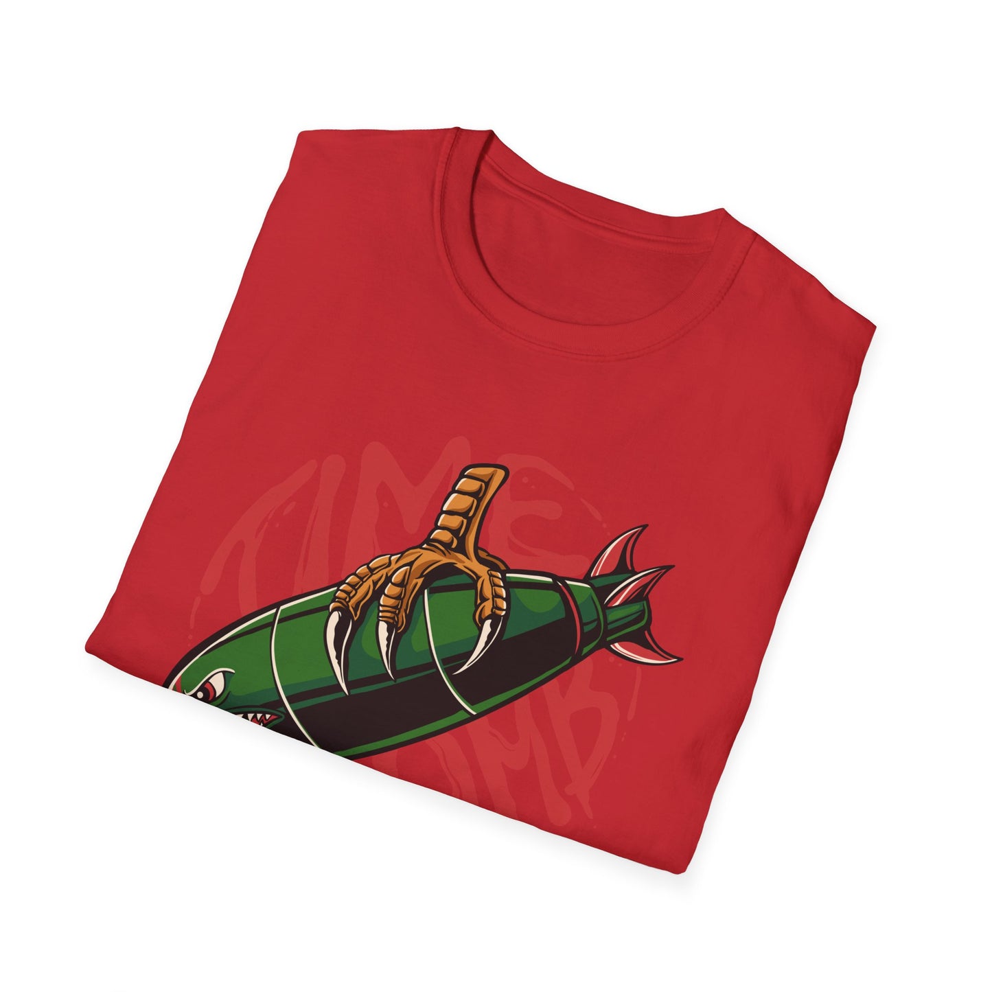 Bold Time Bomb Shark Missile T-Shirt | Edgy Tattoo Style Graphic Tee | Unleash Your Unique Statement