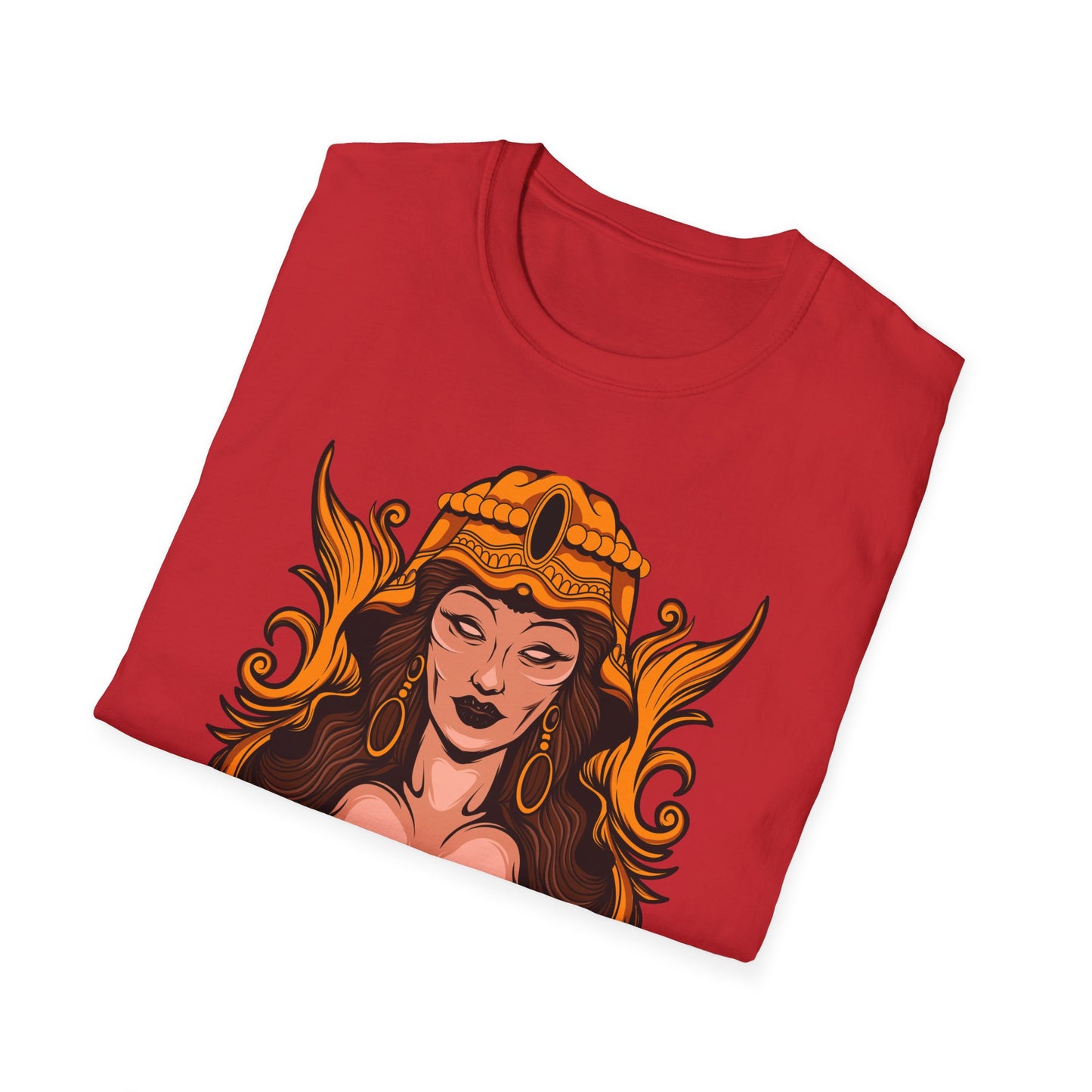 Stunning Golden Empress T-Shirt | Mystical Ancient Queen Apparel for Women | Ornate Fantasy Art Tee