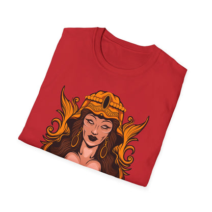 Stunning Golden Empress T-Shirt | Mystical Ancient Queen Apparel for Women | Ornate Fantasy Art Tee