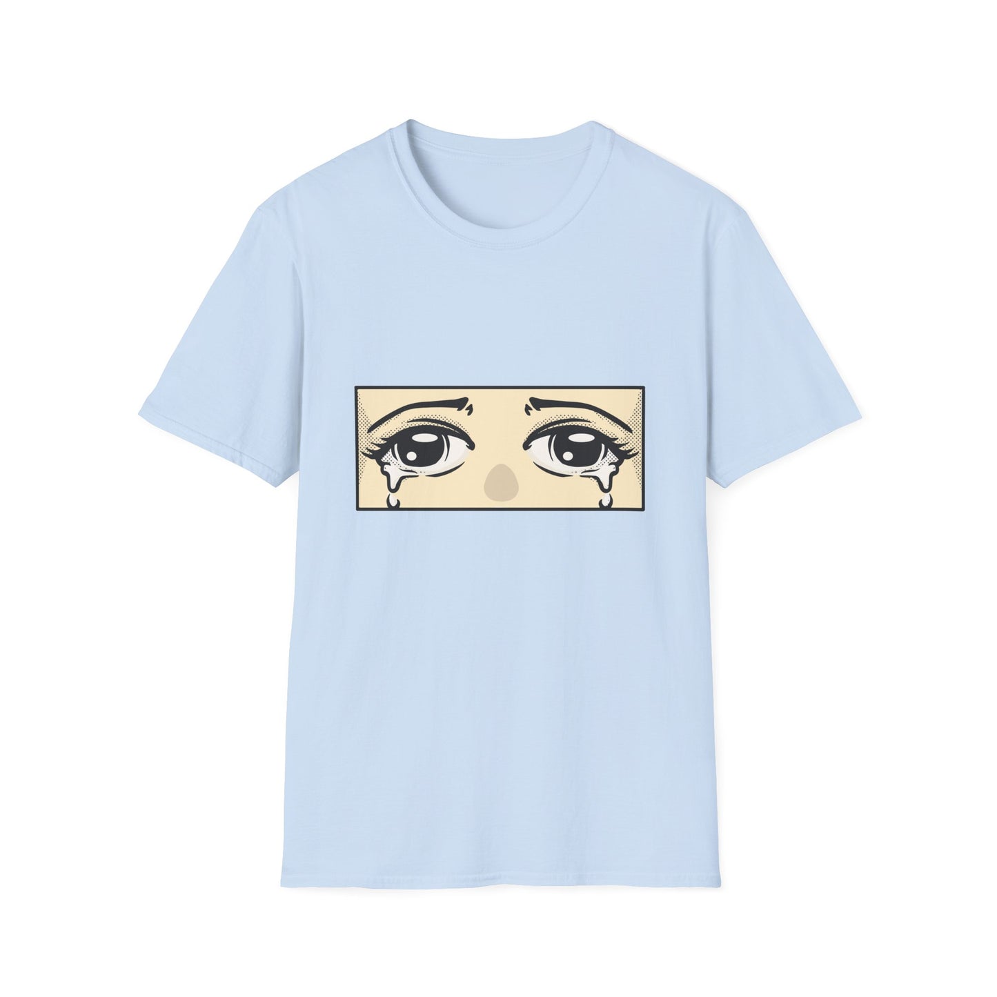 Iconic Crying Anime Eyes T-Shirt | Emotional Manga Sad Girl Aesthetic Pop Art Tee | Vintage Retro Comic Style