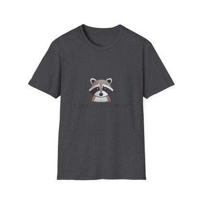Awesome Raccoon 'Snacks Fix Everything' Embroidered T-Shirt - Funny Foodie Animal Tee for Snack Lovers