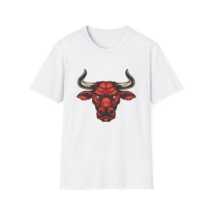 Fierce Red Bull Head T-Shirt | Powerful Animal Spirit Tee | Bold Strength & Determination Design for Men & Women