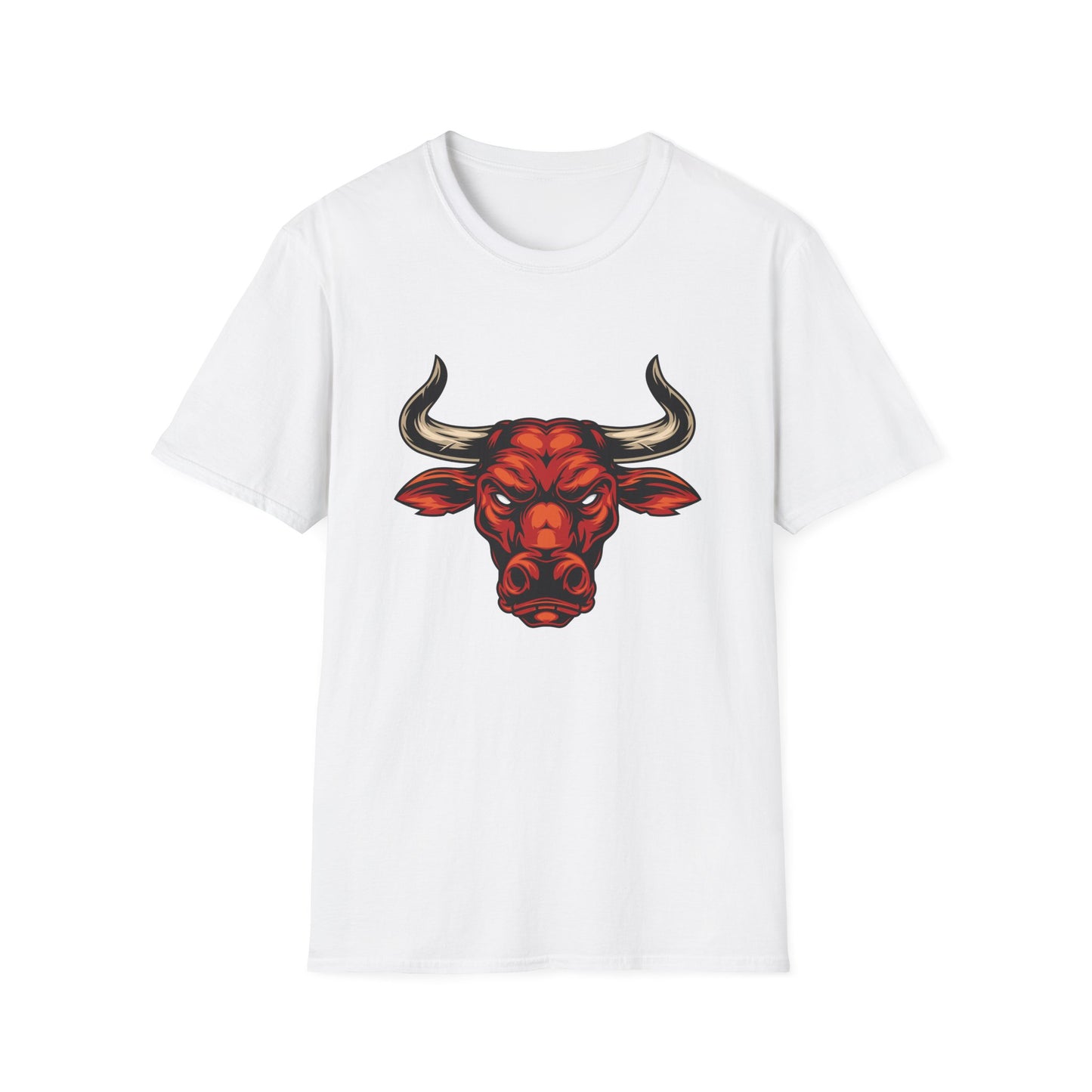 Fierce Red Bull Head T-Shirt - Unleash Power & Strength. Dynamic Bull Zodiac Tee for Men & Bold Statement