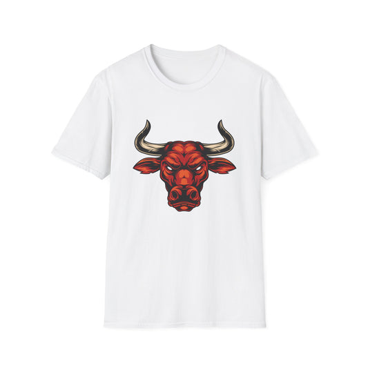 Fierce Red Bull Head T-Shirt - Unleash Power & Strength. Dynamic Bull Zodiac Tee for Men & Bold Statement