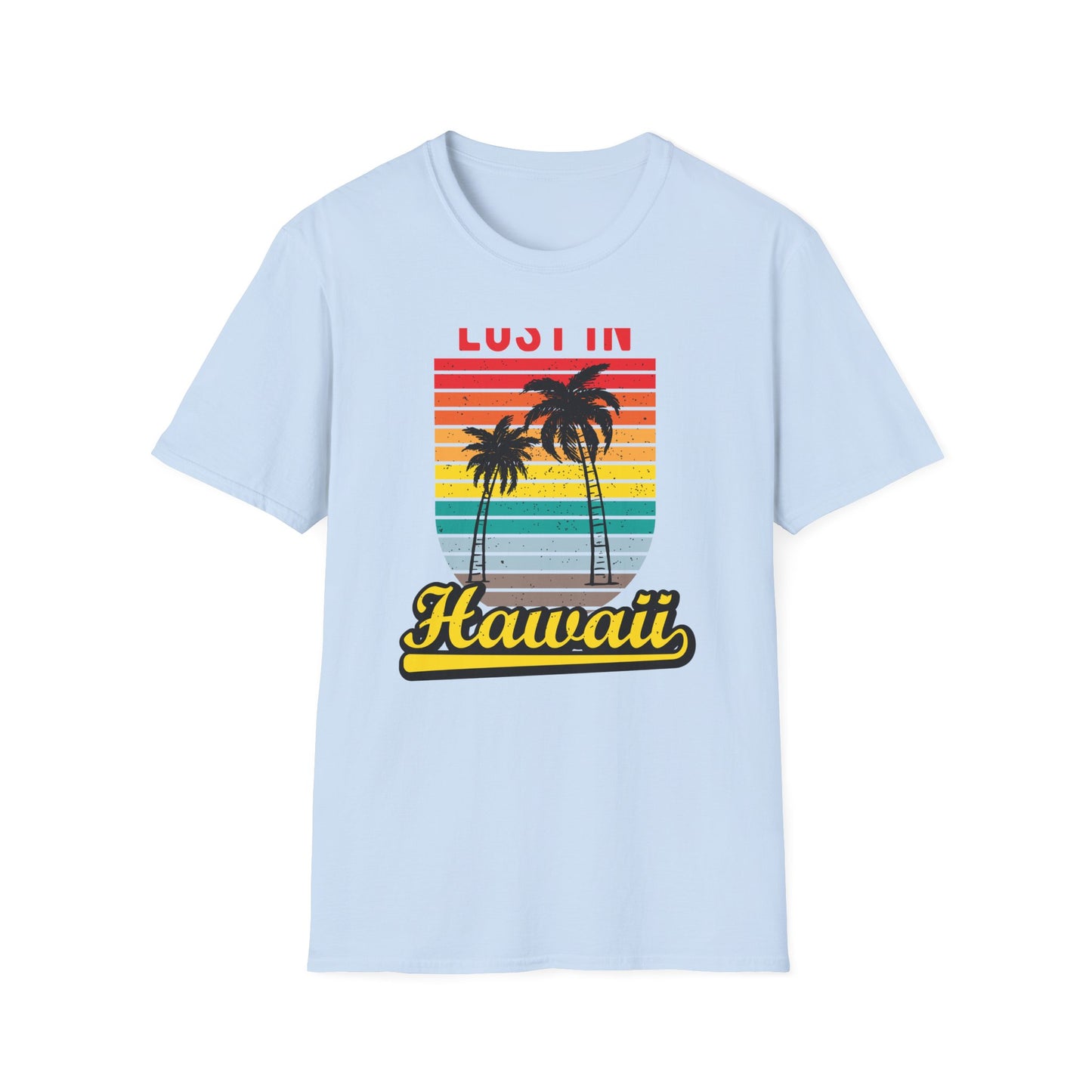 Lost In Hawaii T-Shirt | Retro Sunset Palm Trees Beach Vacation Tee | Trendy Island Life Souvenir Gift Top