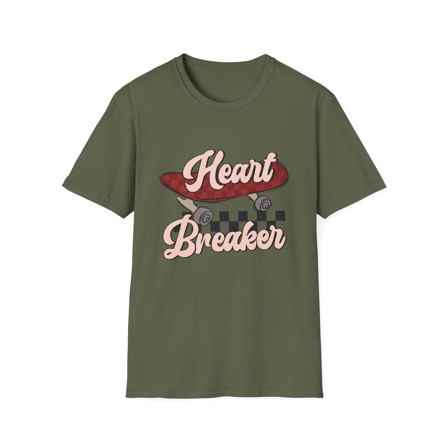 Awesome Heart Breaker Skateboard T-Shirt | Retro Vintage Skater Style Tee | Unique Grunge Graphic Top for Teens & Youth