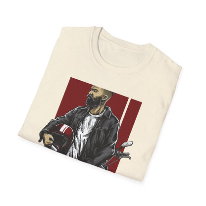 Epic Bearded Biker T-Shirt for Men | Stylish Motorcycle Rider Tee | Cafe Racer Lifestyle | Ultimate Freedom Ride Apparel Gift