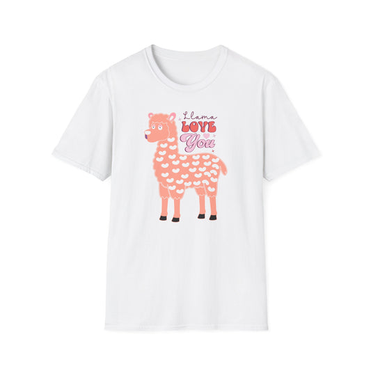 Sweet Llama Love You T-Shirt - Adorable Pink Llama Tee with Hearts & Stars - Perfect Valentine's Day Gift