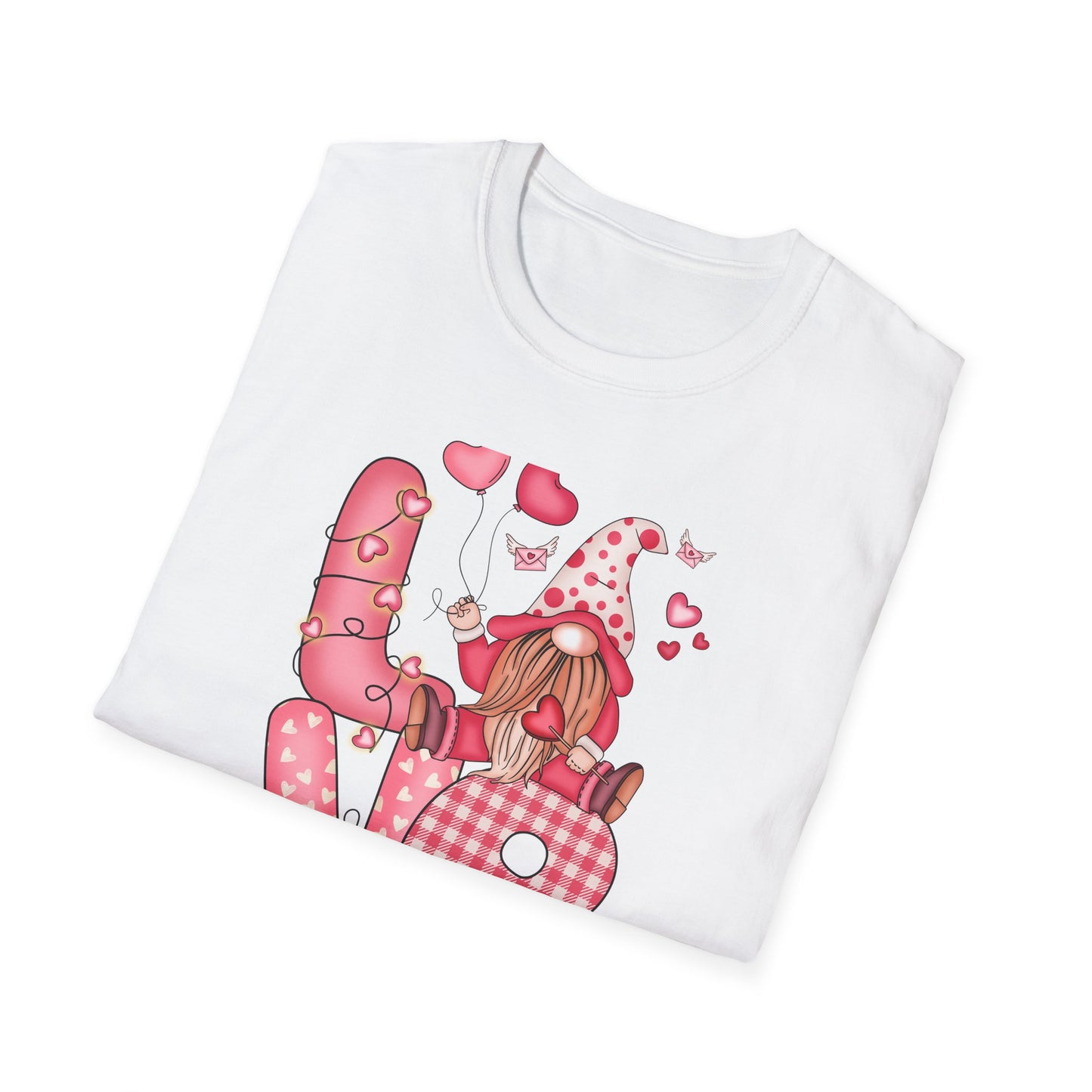 Charming Valentine's Gnome LOVE T-Shirt | Cute Hearts & Romantic Holiday Tee for Couples & Sweethearts