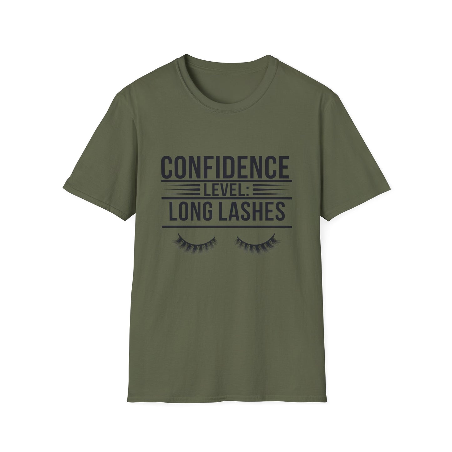 Empowering Confidence Level: Long Lashes T-Shirt | Chic Beauty Tee for Makeup Lovers & Lash Queens