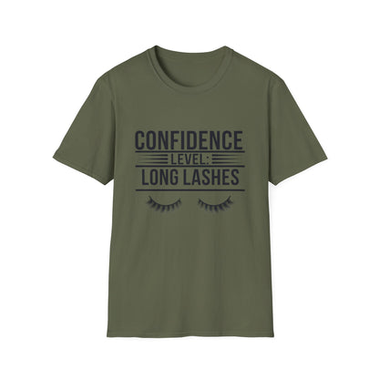 Empowering Confidence Level: Long Lashes T-Shirt | Chic Beauty Tee for Makeup Lovers & Lash Queens
